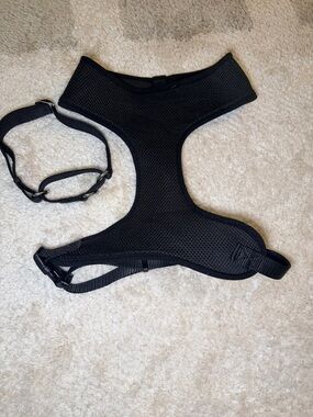 Black Breathable Mesh Dog Harness w/ matching training collar